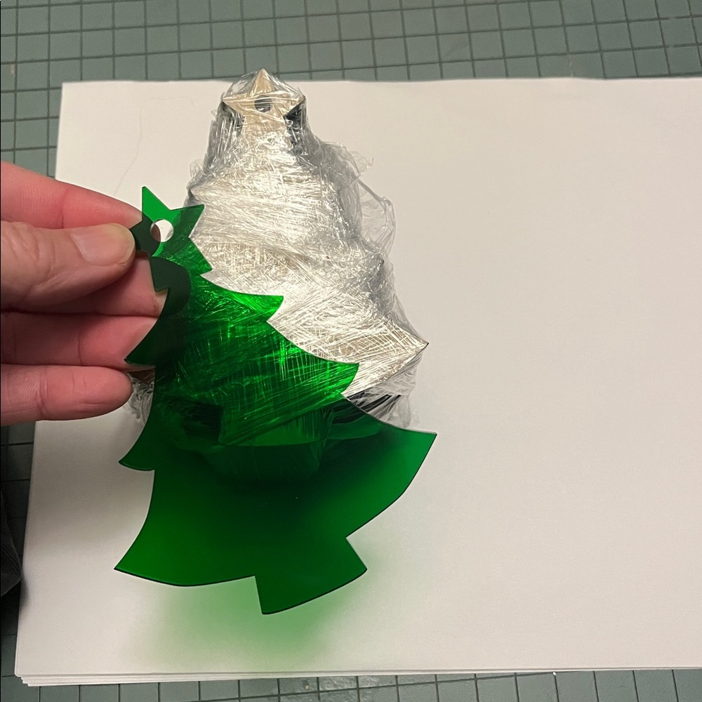 25 Acrylic green Christmas tree drilled